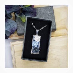 Handmade Flower Pendant - Stainless Steel Necklace